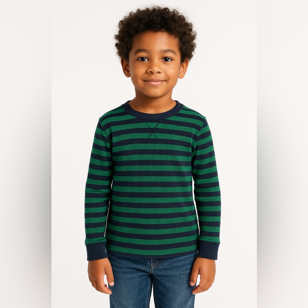 Dip Long sleeve Thermal Striped Top Size Small